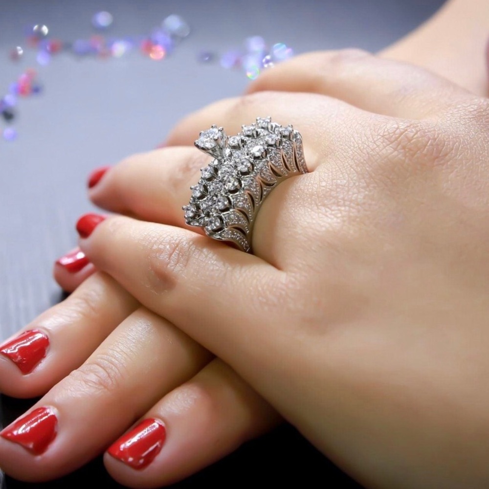 NWT ❤️ sparkling ❤️ ring n band set size 6.5 🎄🎄